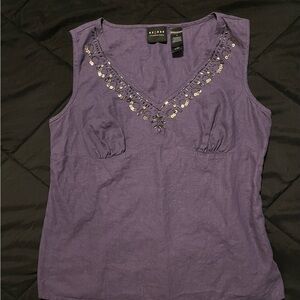 Axcess Purple Sequin Tank Top